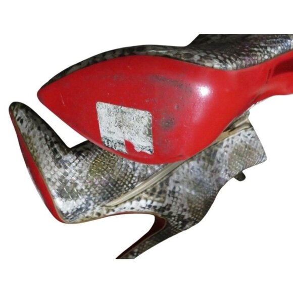 Python Embossed Faux Vegan Leather Stiletto Booties Boots Unbranded fur inside 8 - Picture 9 of 11